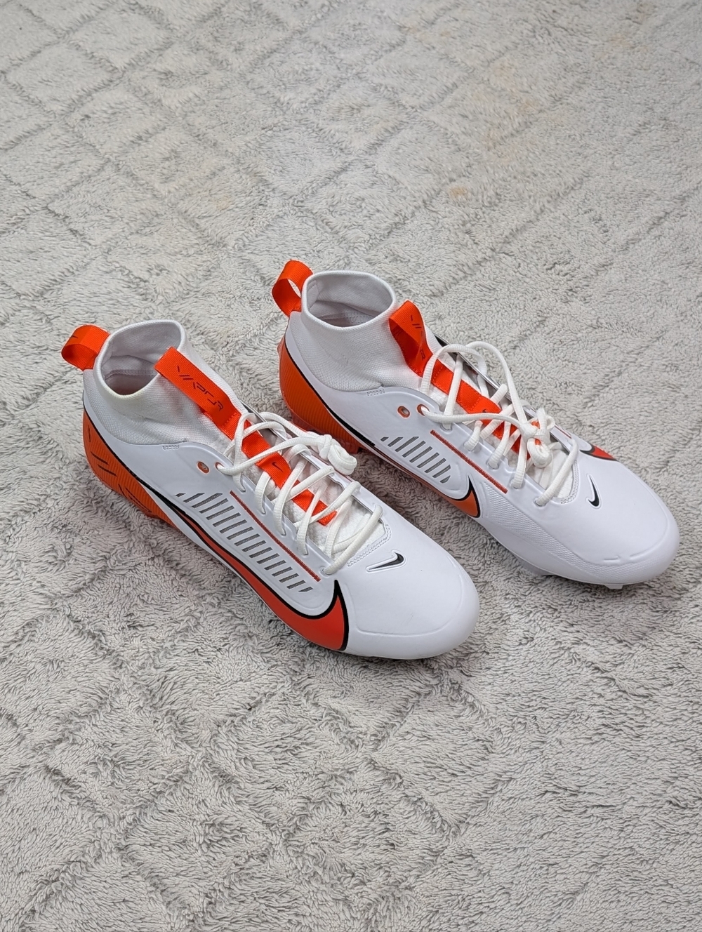 Nike Vapor Edge Pro 360 2 TB White Orange Football Cleats Mens 14 FQ4044-100 NEW